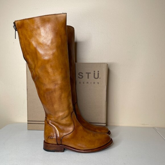 BED STU Tess Windsor Tan Leather Riding Boots BedStu Size 7 - Picture 2 of 16